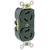 4550 Black Locking Receptacle Duplex 2-Pole 3-Wire L6-15 15A 250V
