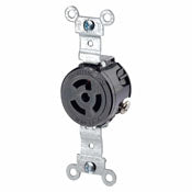 4760 Black Receptacle Locking Single 2-Pole 3-Wire L7-15R 15A 277V AC