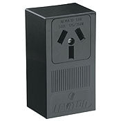 5050 Black Receptacle Single 3-Pole 3-Wire Surface Mount 50A 125/250V, INDUSTRIAL RECEPTACLES, Leviton - Maple Electric Supply 
