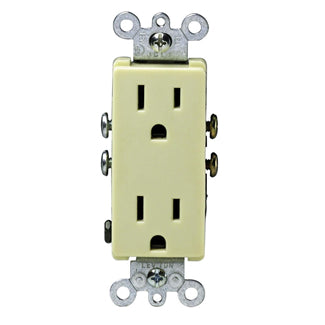 5325 Brown Decora Duplex Receptacle, 2-Pole 3-Wire, 15A 125V