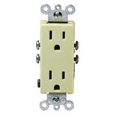 5325 Brown Decora Duplex Receptacle, 2-Pole 3-Wire, 15A 125V