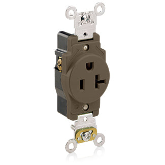 5361 Brown Receptacle, Single 2-Pole, 3-Wire, 20A, 125V, INDUSTRIAL RECEPTACLES, Leviton - Maple Electric Supply 