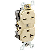 5462 - Brown Receptacle Duplex 2-Pole 3-Wire 20A 250V, INDUSTRIAL RECEPTACLES, Leviton - Maple Electric Supply 