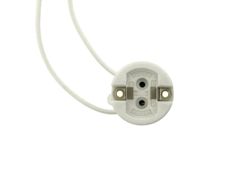 557 White Porcelain Lampholder 18ga SEW2 12" 5kV 660W 600V, RESIDENTIAL, Leviton - Maple Electric Supply 