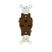 5651 Brown Receptacle Single 2-Pole 3-Wire 15A 250V, INDUSTRIAL RECEPTACLES, Leviton - Maple Electric Supply 