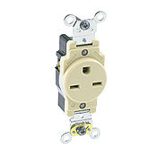5661 Brown Receptacle Single 2-Pole 3-Wire 15A 250V, INDUSTRIAL RECEPTACLES, Leviton - Maple Electric Supply 