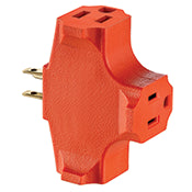 694 Orange Cube Tap - Grounding Triple 15A 125V