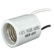 70046 White Glazed Lampholder 18ga SEW2 9" 4kV 660W 600V