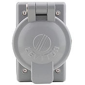 7770 Gray Cover Plate Receptacle, 1-Gang, Weather Resistant, 50 Amp, C & I PLUGS AND CONNECTORS, Leviton - Maple Electric Supply 