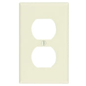 78003 Light Almond Wallplate - 1-Gang Duplex Receptacle with Captive Screws, HIGH VOLUME RESIDENTIAL ITEMS, Leviton - Maple Electric Supply 
