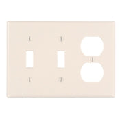78021 Light Almond 3-Gang Wallplate with 2 Toggles and 1 Duplex