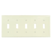 78023 Light Almond 5-Gang 5-Toggle Wallplate