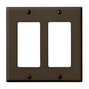 80409 Brown Wallplate - 2-Gang Decora, Standard Size