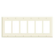 80436 Brown 6-Gang Decora Wall Plate for Electrical Outlets