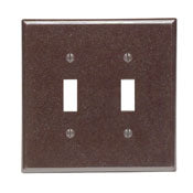 80509 Brown 2-Gang 2-Toggle Wallplate, Midway Size