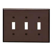 80511 - Brown 3-Gang 3-Toggle Wallplate, Midway Size