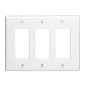 80611 Brown Wallplate - 3-Gang Decora Midway