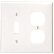 80705 Brown Wallplate - 2-Gang Toggle Switch Duplex Outlet with Cap Screw