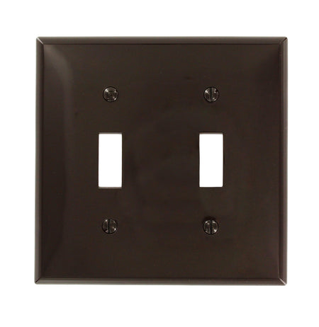 80709 Brown 2-Gang Toggle Wallplate, Durable Thermoplastic