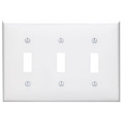 80711 Brown 3-Gang Toggle Switch Wallplate, Thermoplastic