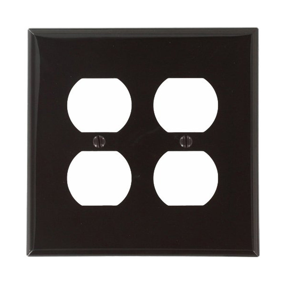 80716 Brown 2-Gang Duplex Outlet Wallplate - Thermoplastic