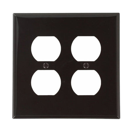 80716 Brown 2-Gang Duplex Outlet Wallplate - Thermoplastic