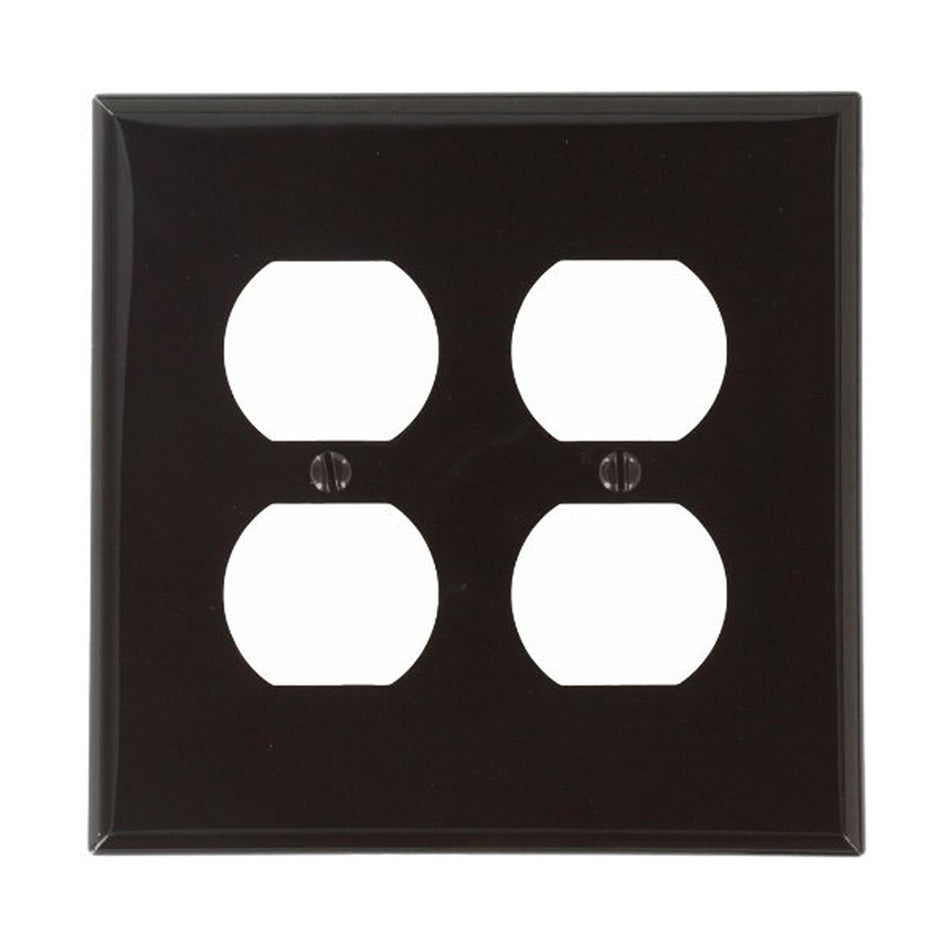 80716 Brown 2-Gang Duplex Outlet Wallplate - Thermoplastic