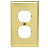 81003 Brass Wallplate - 1-Gang Duplex, Satin Finish, Standard Size **Not in stock **