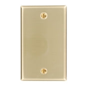 81014 Brass Wallplate - 1 Gang, Blank Satin Finish, Box Mount, RESIDENTIAL, Leviton - Maple Electric Supply 