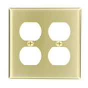 81016 Brass Wall Plate - 2 Gang 2 Duplex, Satin Finish, Standard Size
