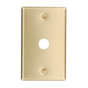 81017 Brass Wallplate - 1 Gang Tel/Cable 0.625" Satin Finish Box Mount
