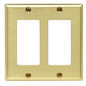81409 Brass 2-Gang Decorative Wallplate