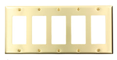 81423 Brass Satin 5-Gang Decora Standard Size Wallplate