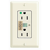 8280 Hospital Grade Brown Decora TVSS Receptacle 15A 125V Back and Side Wired