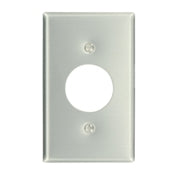 83004 Aluminum 1-Gang Single Outlet Wallplate, Satin Finish, 1.406"