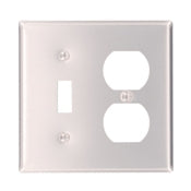 83005 Aluminum Wallplate, 2-Gang, 1 Toggle, 1 Duplex, Satin Finish, RESIDENTIAL, Leviton - Maple Electric Supply 