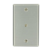 83013 Aluminum Wallplate 1-Gang for Tel/Cable with 312 Hole, Satin Finish Box Mount