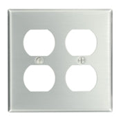 83016 Aluminum Wallplate - 2 Gang 2 Duplex with Satin Finish