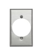 83028 Aluminum Wallplate, 1-Gang Power Outlet, 2 147 Hole, Satin Finish