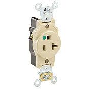 8310 Brown Hospital Grade Receptacle, Single, 2-Pole 3-Wire, 20A 125V, INDUSTRIAL RECEPTACLES, Leviton - Maple Electric Supply 