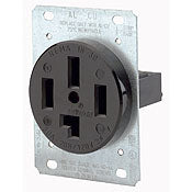 8330 Black Receptacle Single Flush Mount, 4-Pole 4-Wire, 30A 208/120V, INDUSTRIAL RECEPTACLES, Leviton - Maple Electric Supply 