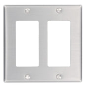 83409 Aluminum Wallplate - 2 Gang Decora Standard Size