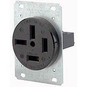 8350 Non-CSA Black Receptacle, Single Flush Mount, 4-Pole 4-Wire, 50A 208/120V, INDUSTRIAL RECEPTACLES, Leviton - Maple Electric Supply 