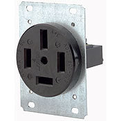 8360 Non-CSA Black Receptacle - Single Flush Mount, 4-Pole 4-Wire, 60A, 208/120V, INDUSTRIAL RECEPTACLES, Leviton - Maple Electric Supply 