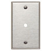 84013 Stainless Steel Wallplate - 1-Gang Phone/Cable Box Mount with 312 Hole
