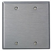 84025 Stainless Steel 2-Gang Blank Wallplate - Standard Size Box Mount