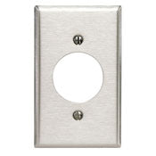 84028 Stainless Steel Wallplate - 1-Gang Receptacle with 2 1/47 Holes, Standard Size