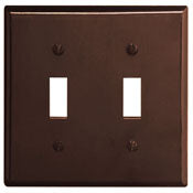 85009 Brown Wallplate - 2-Gang 2-Toggle, Standard Size