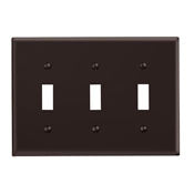 85011 Brown 3-Gang 3-Toggle Standard Size Wallplate