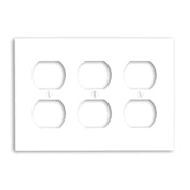 85030 Brown 3-Gang 3-Duplex Wallplate, Standard Size